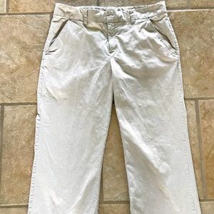 OLD NAVY khaki cropped seersucker pant size 12